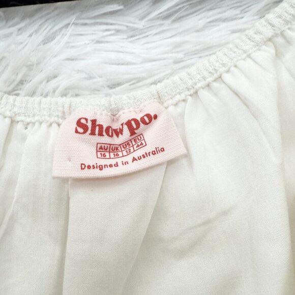 Women Showpo Cant Move On Off Shoulder Mini Linen Blend Dress in White Size 12 - Picture 9 of 12